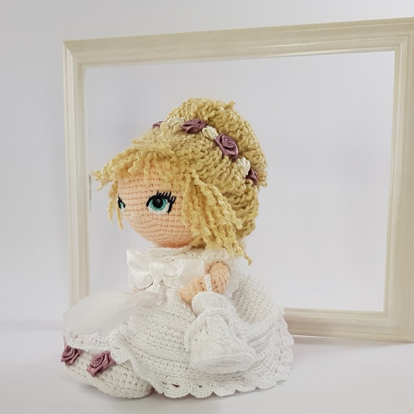 doll crochet pattern Lily in First Communion dress pdf