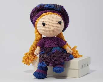 Muñeco morado patrón crochet amigurumi pdf