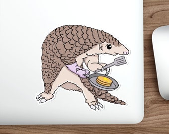 Pangolin Serving Pancakes Die-Cut Stickers - Scaly Anteater