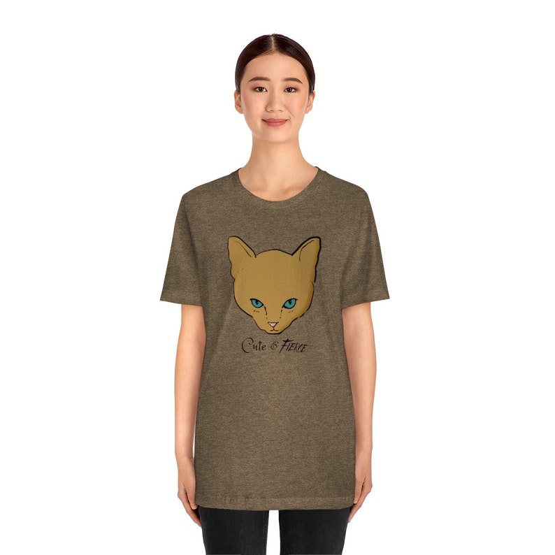 Cute and Fierce Kitten T-shirt Adorable Tough Cat Unisex Jersey Short Sleeve Tee image 4