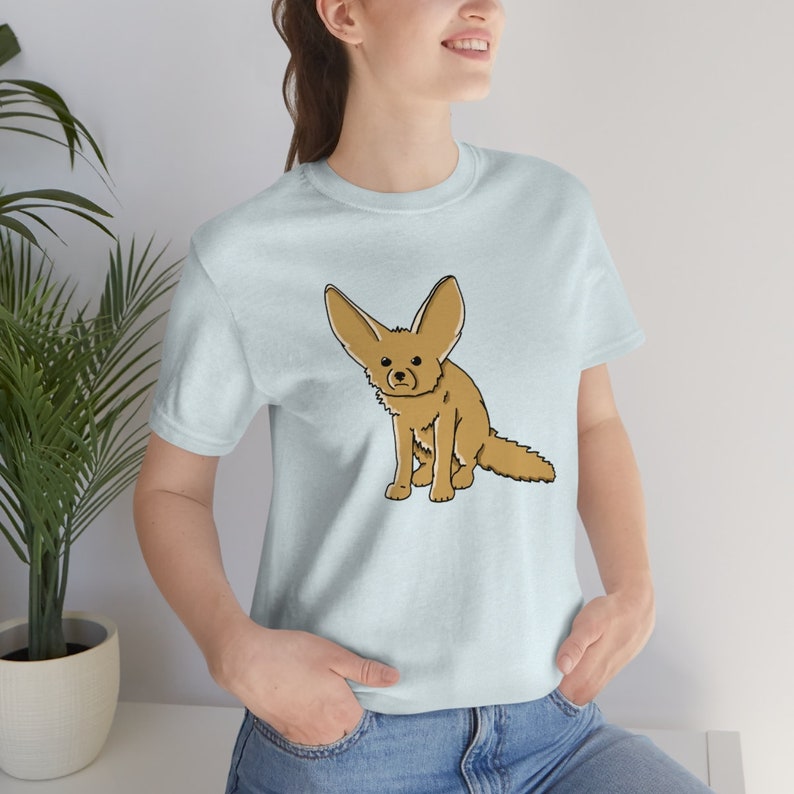 Fennec Fox Shirt African Desert Fox Unisex Jersey Short Sleeve Tee Heather Ice Blue