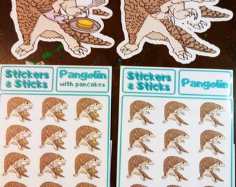 Pangolin Sticker Sheet - Pangolin with Pancakes - Planner Stickers