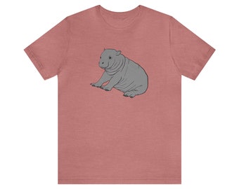 Pygmy Hippo - Unisex Jersey Short Sleeve Tee - Tiny Hippopotamus