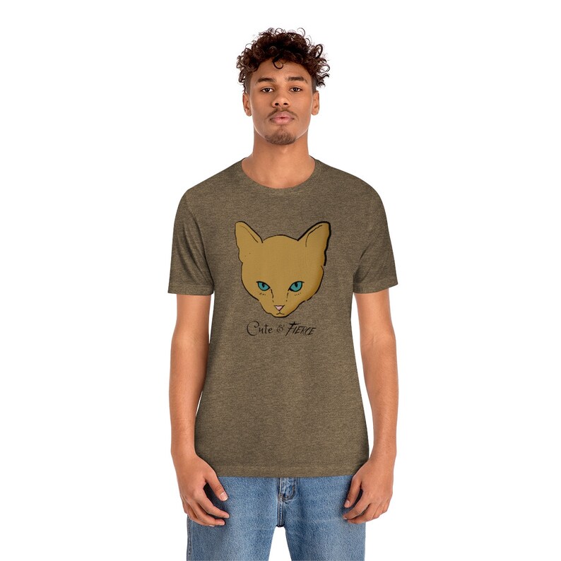 Cute and Fierce Kitten T-shirt Adorable Tough Cat Unisex Jersey Short Sleeve Tee image 5