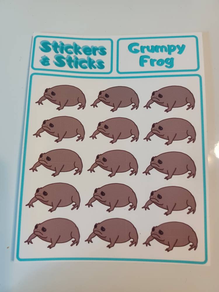 Grumpy Frog Sticker Sheet - Planner Stickers