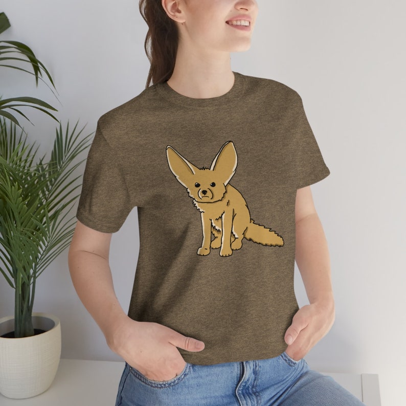 Fennec Fox Shirt African Desert Fox Unisex Jersey Short Sleeve Tee Heather Olive