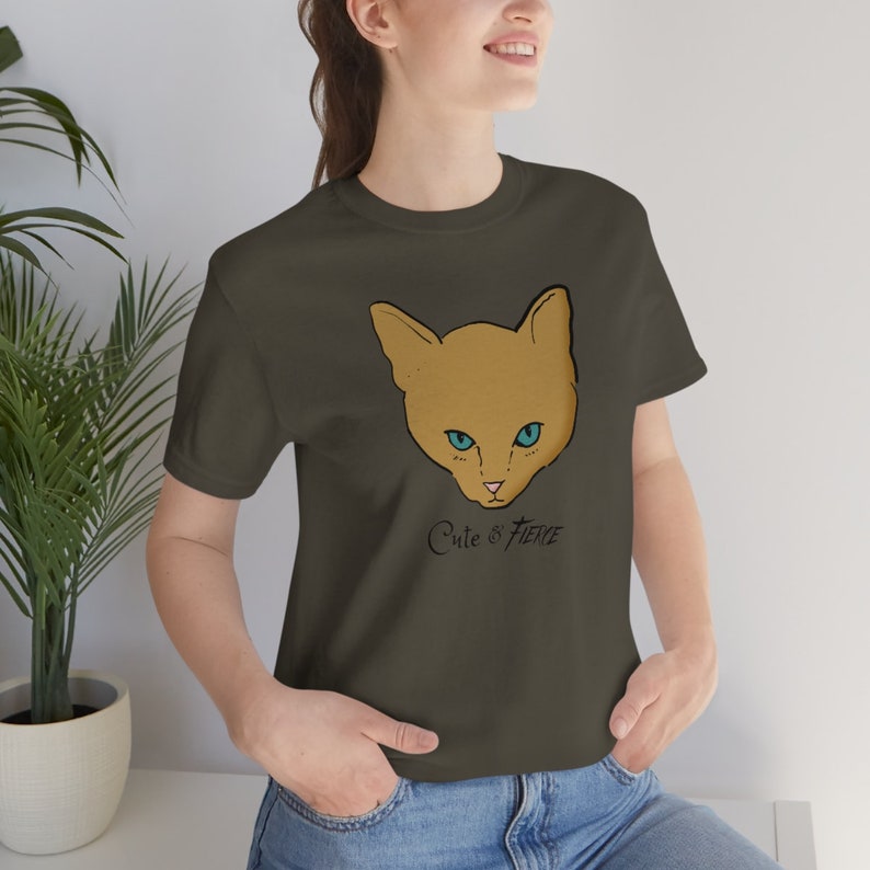 Cute and Fierce Kitten T-shirt Adorable Tough Cat Unisex Jersey Short Sleeve Tee image 7