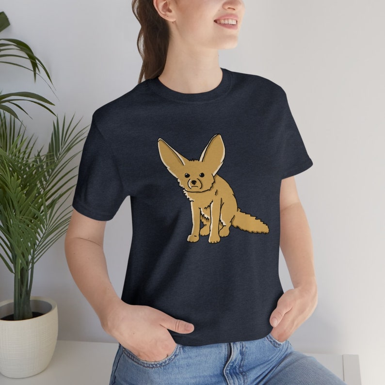 Fennec Fox Shirt African Desert Fox Unisex Jersey Short Sleeve Tee Heather Navy