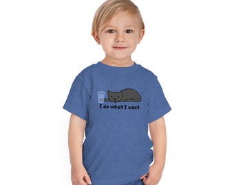 Mischievous Cat - Toddler Short Sleeve Tee - I Do What I Want