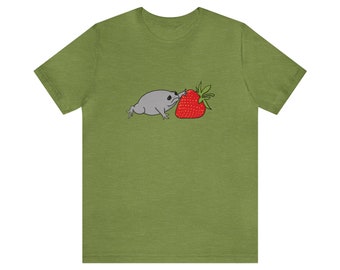 Grumpy Frog And A Strawberry - Unisex Jersey Short Sleeve Tee