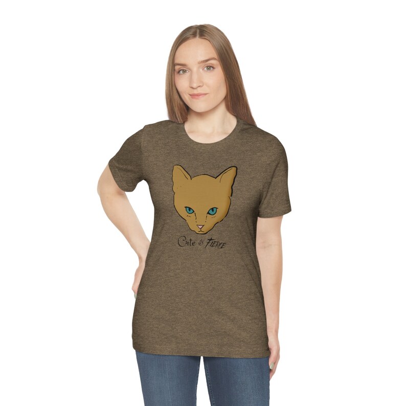 Cute and Fierce Kitten T-shirt Adorable Tough Cat Unisex Jersey Short Sleeve Tee image 6