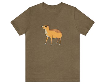 Chevrotain T-shirt - No Words - Fanged Mouse Deer Shirt - Unisex Jersey Short Sleeve Tee