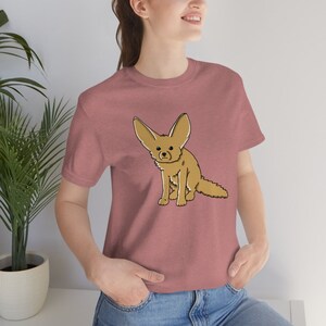 Fennec Fox Shirt African Desert Fox Unisex Jersey Short Sleeve Tee Heather Mauve