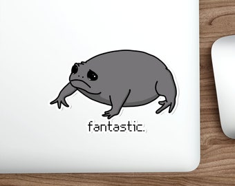 Fantastic Grumpy Frog Die-Cut Stickers - Black Rain Frog