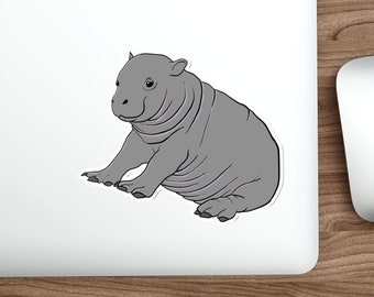 Pygmy Hippo Die-Cut Stickers - Tiny Hippopotamus