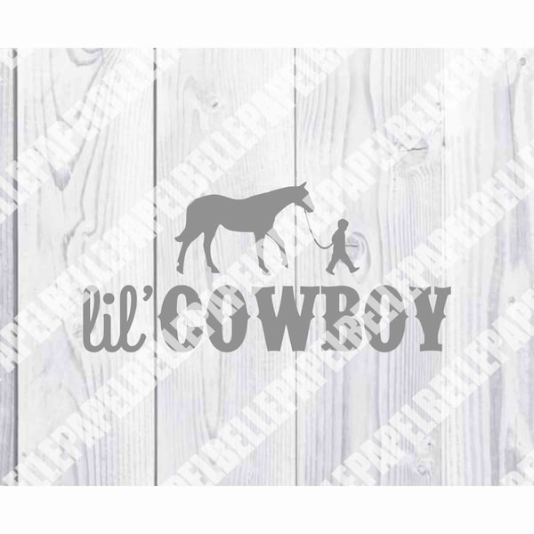 Lil' Cowboy Child Horse SVG (svg, eps, dxf, png) Digital Cut File