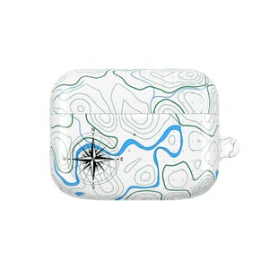 Étui pour AirPod Adventure Map - Conception de boussole unique pour les amateurs de plein air