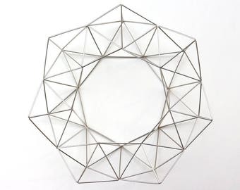11&quot; Silver Himmeli Wreath, 11&quot;  - 16&quot; Silver Himmeli Home Front Door Wreath, Minimalist Design M10
