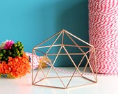 Gifts Under 10 - COPPER DOME - Coffe Table Decor, Office Desk Decor, Copper SPHERE Geometric Ornament, Wedding Decor