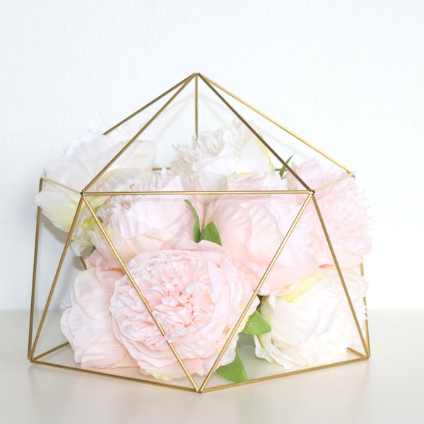 Centres de table de mariage doré, cadeau pour elle, organisateur de fleurs, DOME minimaliste moderne Himmeli DOME M15, ornement géométrique, décor de bibliothèque