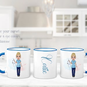 Personalised Nurse Mug, Nurse Coffee Cup, New Nurse Gift, Nurse Graduation Present, Nurse Gift, Gift For Her, NHS Nurse, HCA Gift