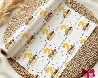 Construction/Digger Birthday Wrapping Paper, Personalised Vehicle Gift Wrap, Any Age Childrens Gift Wrap, Custom Gift Wrap