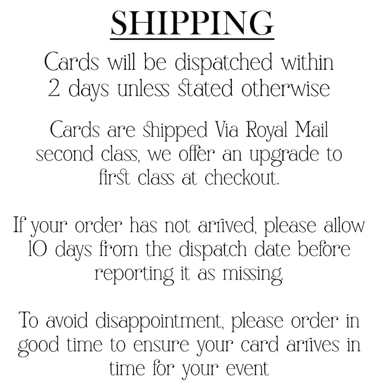 Shipping information