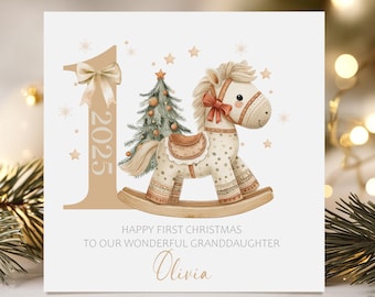 First Christmas Card For Baby Girl, Baby 1st Christmas 2025, Card for Daughter, Granddaughter, Niece, Little Girl, Any Relation