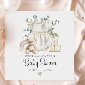 Personalised Baby Shower Card, Baby Girl Shower Card, Baby Shower Gift, New Parents To Be, Mummy To Be, Card For Baby Girl
