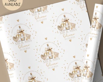 Personalised Wedding Gift Wrap Paper, Personalised Happy Ever After Wrapping Paper,Mr & Mrs Anniversary Wrap,Gift Wrapping Sheet/Roll