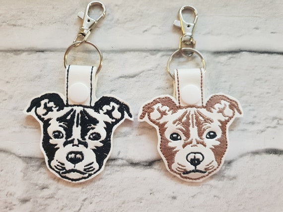 staffordshire bull terrier keyring