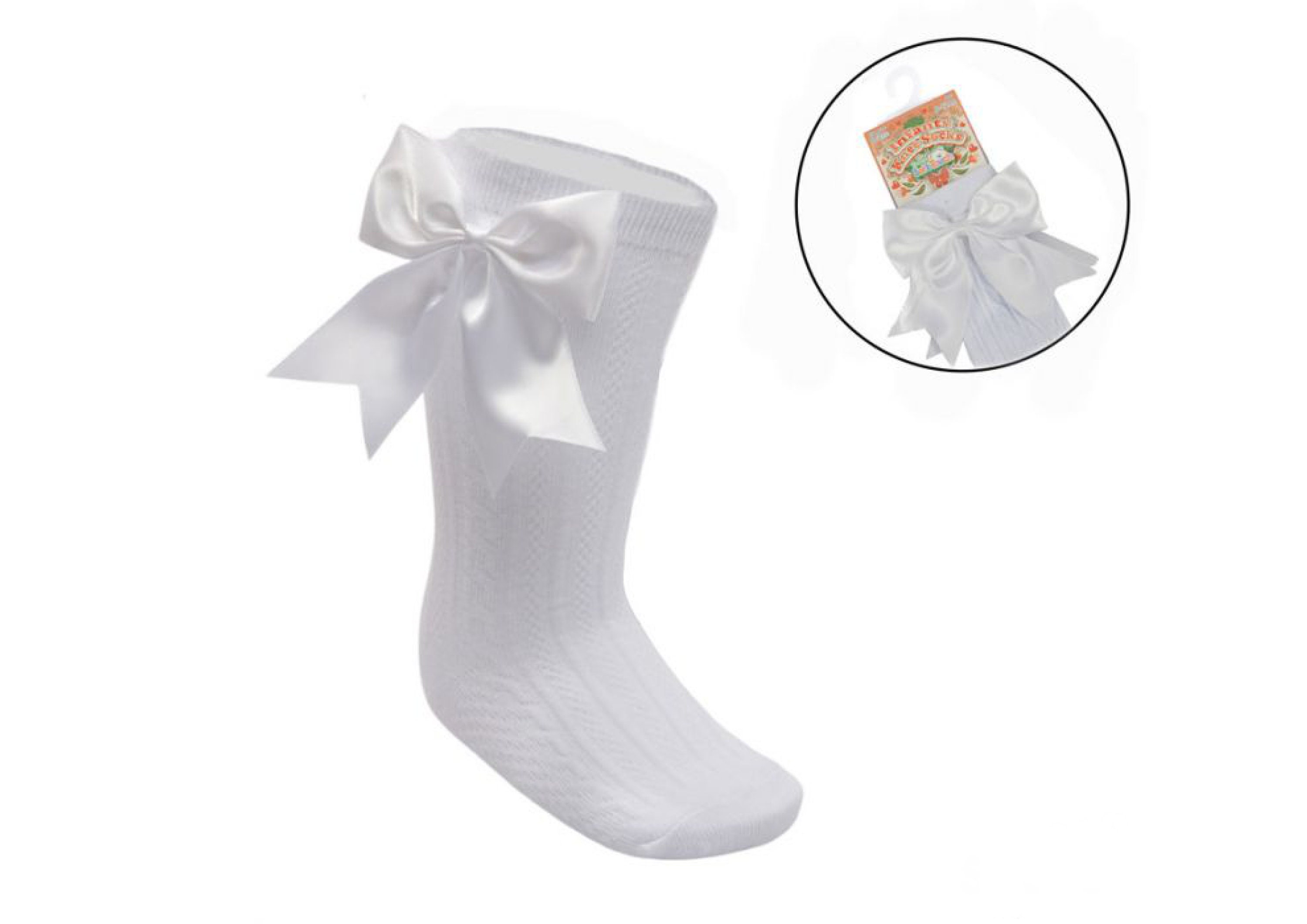 Baby Girls Socks Cotton Rich Spanish Bow Hearts Wedding Stocking High Knee Long Socks with Bows Ribbon Top Party Pom Pom Bobble Ribbed Ankle Socks Newborn 24 Months 