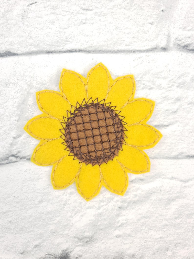 embroidered applique spring patch yellow patch Sew on flower patch,Iron on Sunflower patch