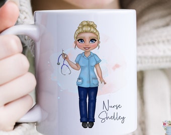 Personalised Nurse Mug, Nurse Coffee Cup, New Nurse Gift, Nurse Graduation Present, Nurse Gift, Gift For Her, NHS Nurse, HCA Gift
