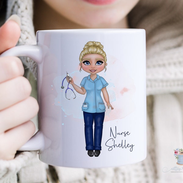 Personalised Nurse Mug, Nurse Coffee Cup, New Nurse Gift, Nurse Graduation Present, Nurse Gift, Gift For Her, NHS Nurse, HCA Gift