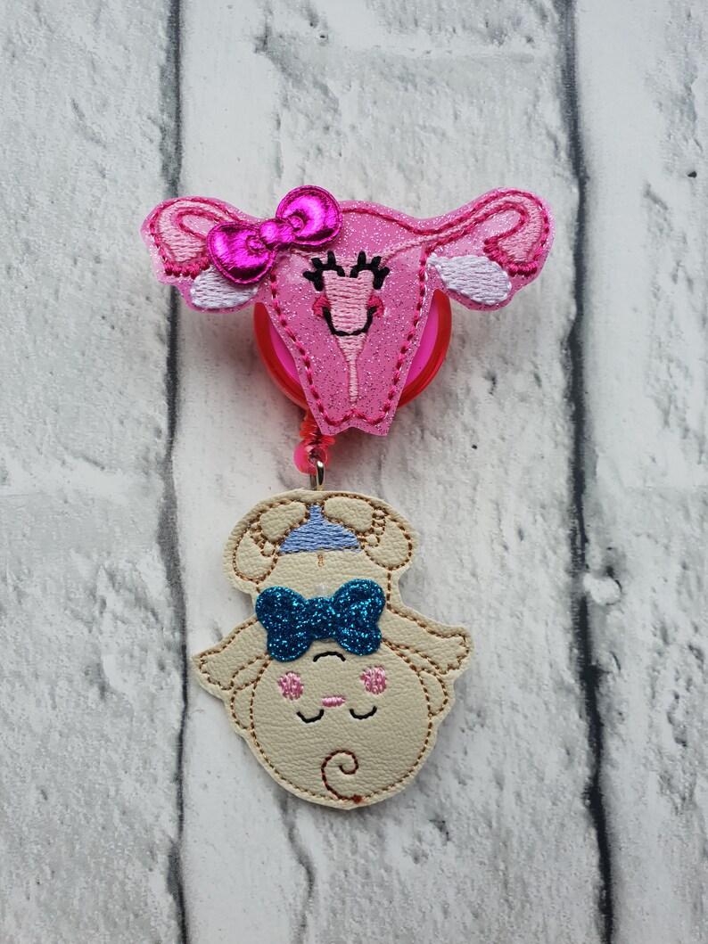 Uterus Midwife Badge reel,Maternity Badge reel,Baby badge reel,retractable badge reel ID Badge reel Gift for midwife,Nurse ID holder