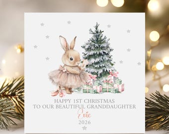 First Christmas Card For Baby Girl, Baby 1st Christmas 2026, Card for Daughter, Granddaughter, Niece, Little Girl, Any Relation