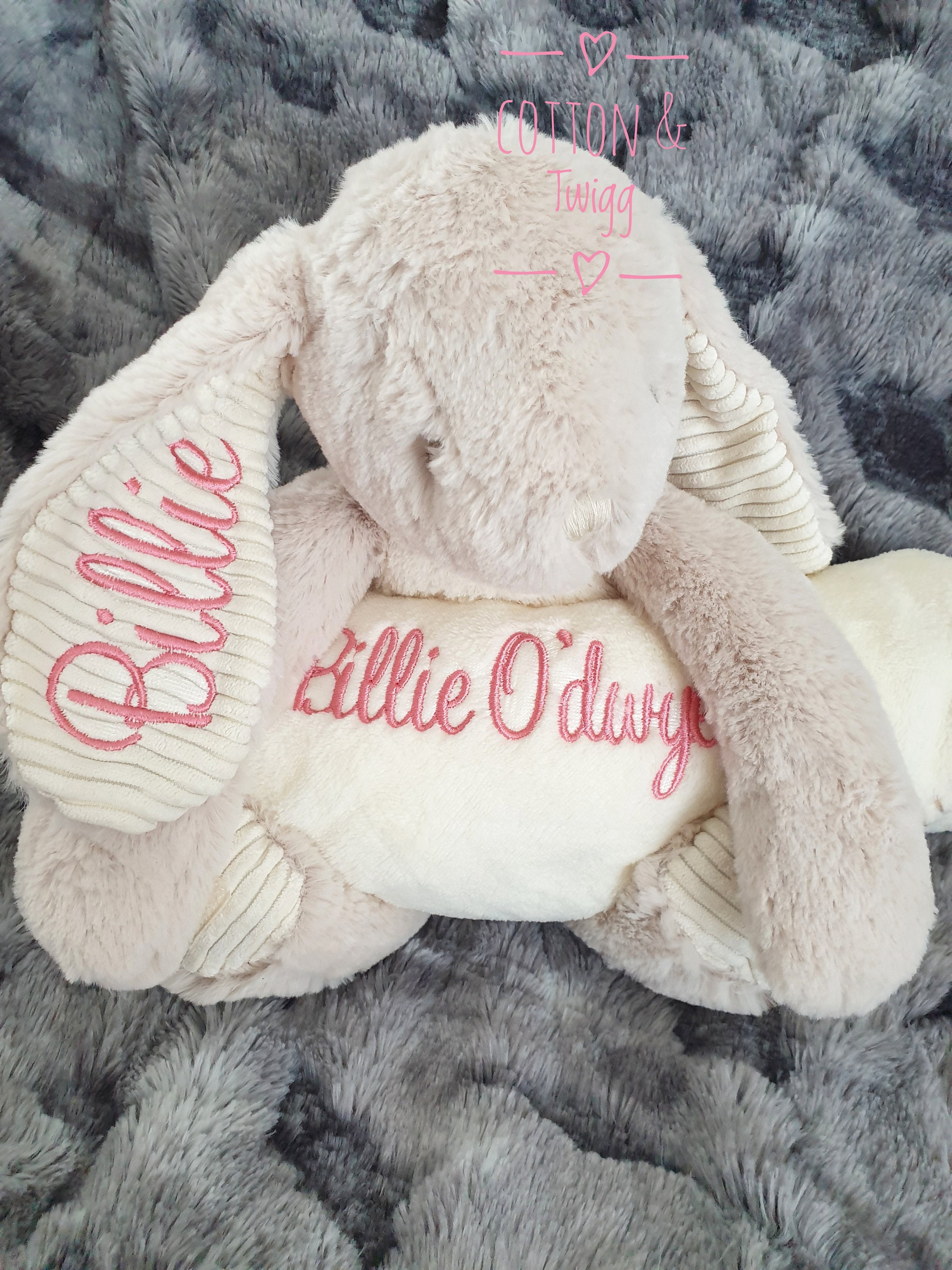 Personalised Bunny Rabbit & Blanket Soft Toy Baby Girl Etsy