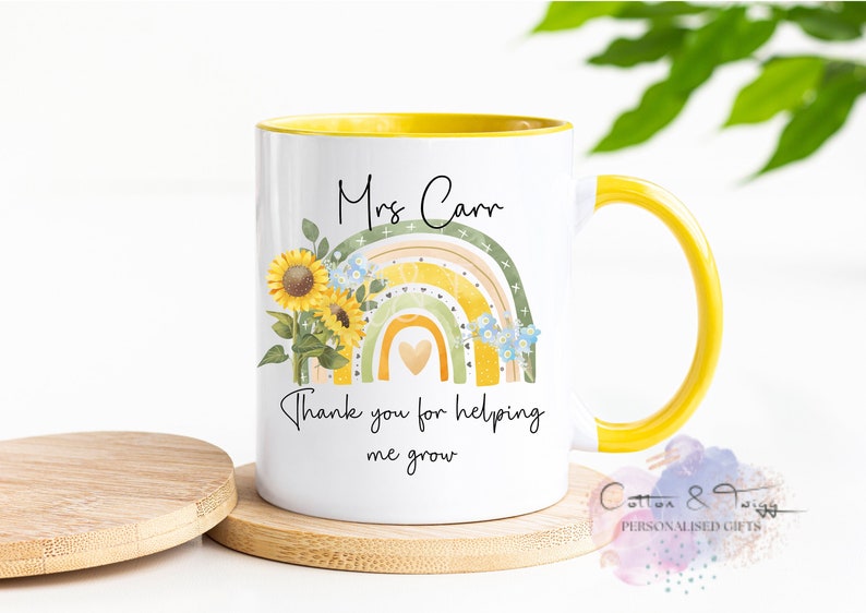 Personalised Thank you teacher Mug, Teachers Gift, End Of term Gift, Foster Carer's Gift, Nursery Teacher Present, Childminder Gift image 1