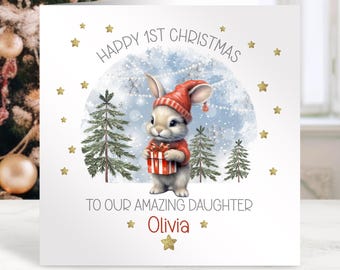 First Christmas Card For Baby Boy's And Girl's, Baby 1st Christmas 2025, Card for Daughter,Son, Niece,Nephew, Any Relation