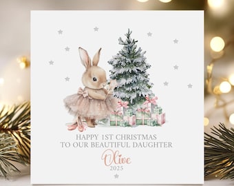 First Christmas Card For Baby Girl, Baby 1st Christmas 2025, Card for Daughter, Granddaughter, Niece, Little Girl, Any Relation