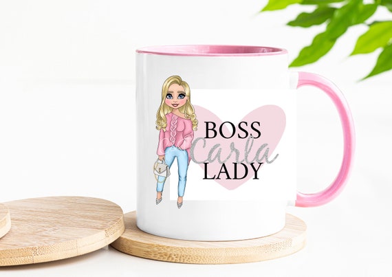 Personalised Boss Lady Mug, She's The Boss Coffee Cup, Mug For Boss, Boss Gift, Gift For Her, Promotion Gift, Bosses Tea Cup,