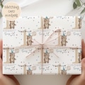 Boys Teddy Bear First Birthday Gift Wrap Paper, Personalised 1st/2nd/3rd Birthday Wrapping Paper for Son, Grandson, Nephew, Godson