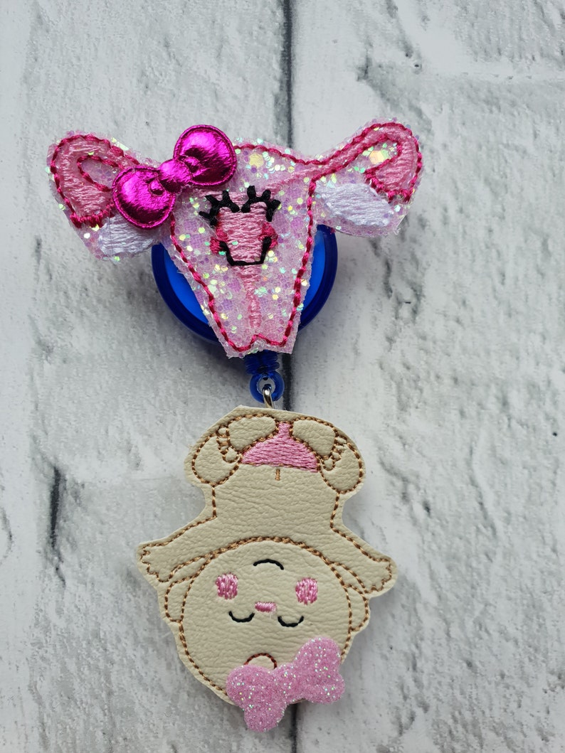 Uterus Midwife Badge reel,Maternity Badge reel,Baby badge reel,retractable badge reel ID Badge reel Gift for midwife,Nurse ID holder