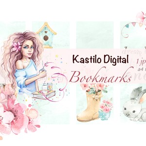 Printable bookmark, printable flower bookmark, gift for her, printable bookmark set, flower print, readers gift, girly bookmark