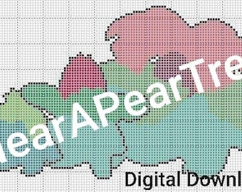 Bulbasaur Evolution Cross Stitch Pattern