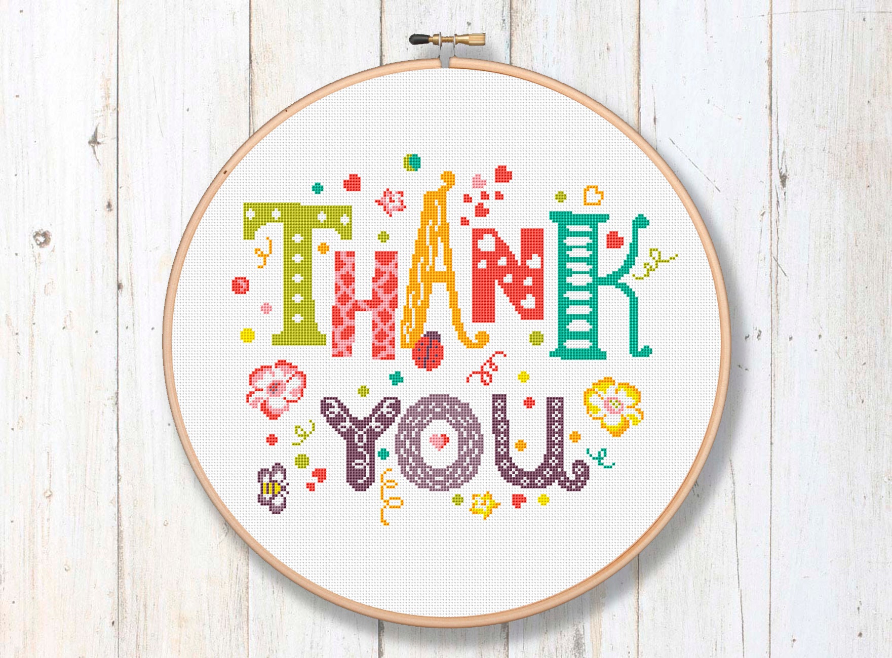 Thank You Cross Stitch Pattern Cross Stitch Sampler Etsy