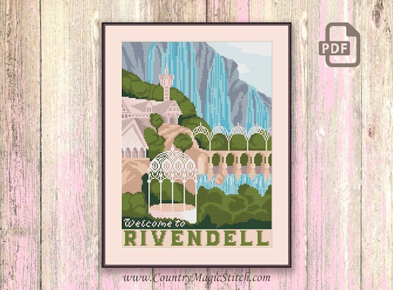 Welcome To Rivendell Cross Stitch Pattern Lord Of The Rings Etsy