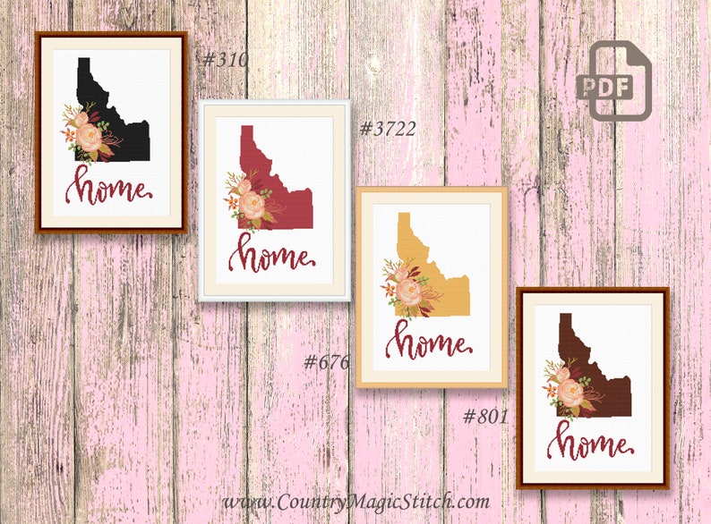 Idaho Cross Stitch Pattern State of Idaho Cross Stitch Etsy