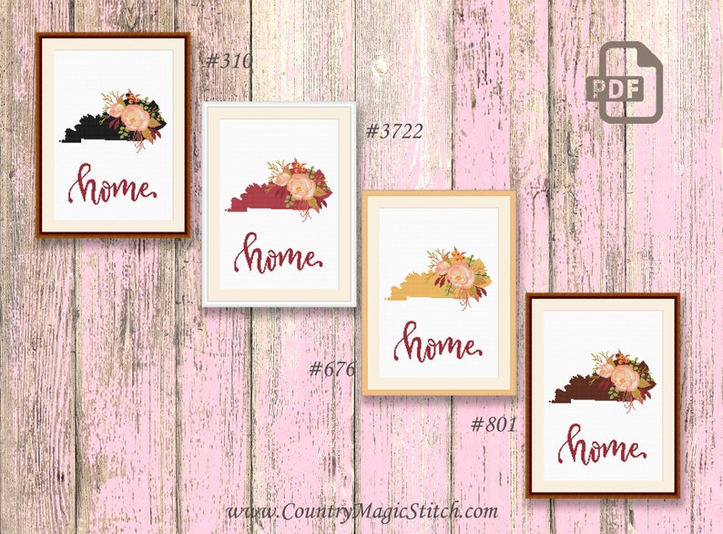 Kentucky Cross Stitch Pattern State of Kentucky Cross Stitch Etsy